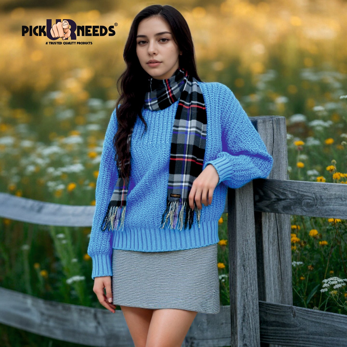 Pick Ur Needs Pure Cashmere Womens Winter Stylish Muffler Warm, Soft and Trendy Scarves for Cold W